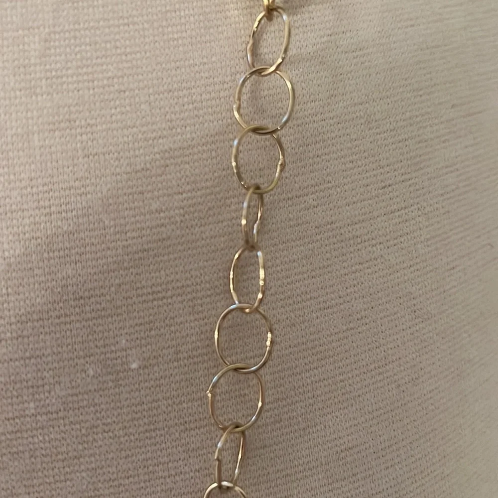 Semiprecious Brown Agate Gold-tone Necklace - Picture 5 of 5